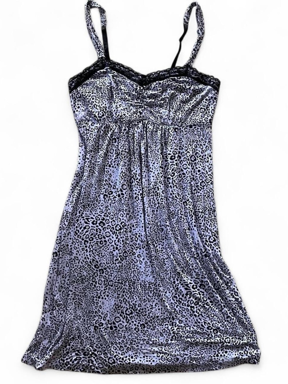 Soma Light Lavender Purple & Black Cheetah Print Nightie Dress